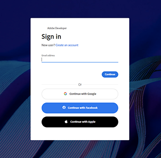 Connexion utilisateur Adobe Developer