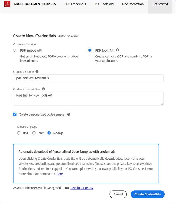 Créer des informations didentification