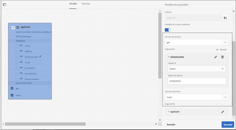 Configurer un modèle de données de formulaire