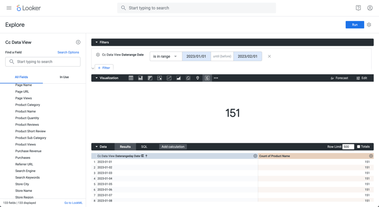 Nombre de recherches distinct