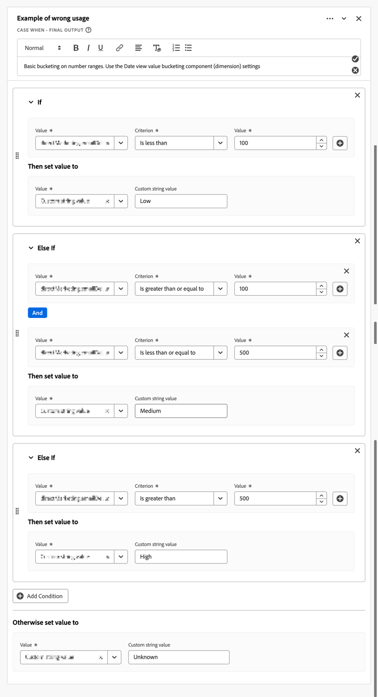Utilisation incorrecte du regroupement de base