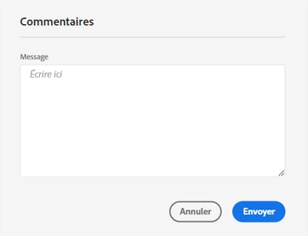 Fenêtre de commentaires