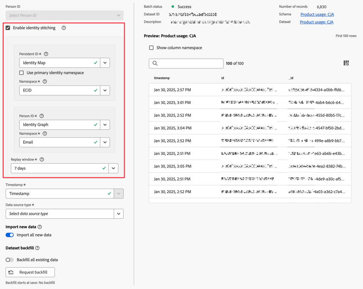 Options de combinaison d’identités lorsque vous activez cette fonction