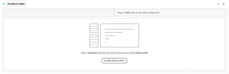 Tableau à structure libre vide