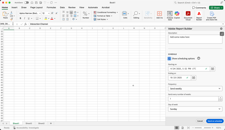 Définition d’horaire