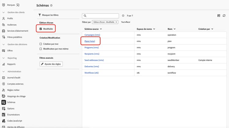Capture d’écran montrant la modification des détails personnalisés d’un plan