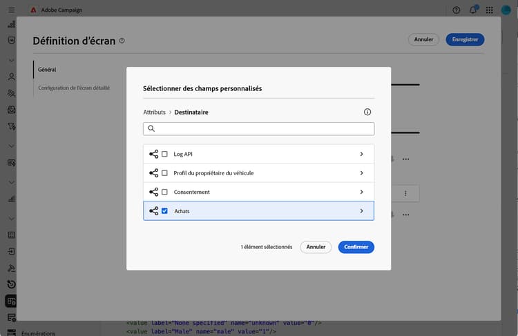 Création de listes de collections