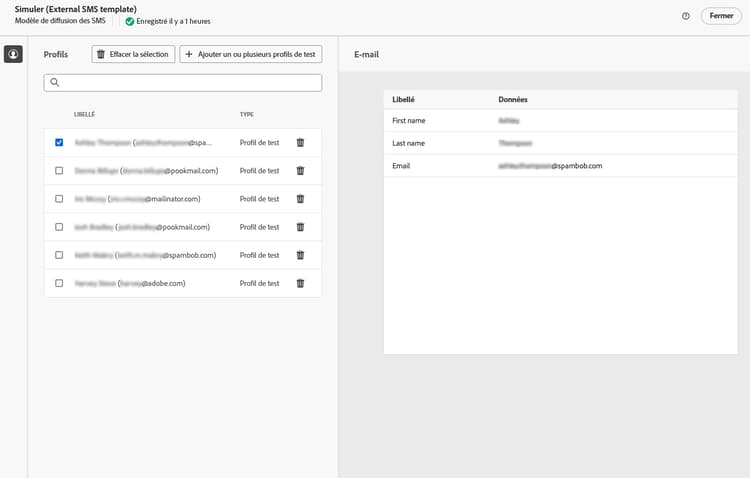 Simuler une diffusion externe