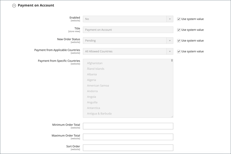 Paiement sur compte