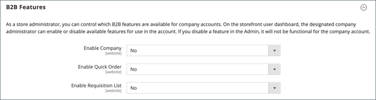 Configuration B2B - general