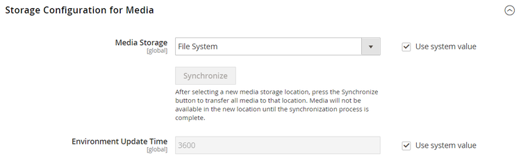 Configuration avancée - Configuration de stockage pour Media - File System