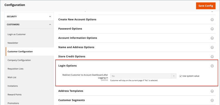 Options de connexion