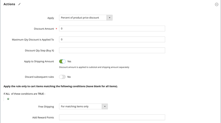 Règle de prix du panier - actions d’expédition gratuites