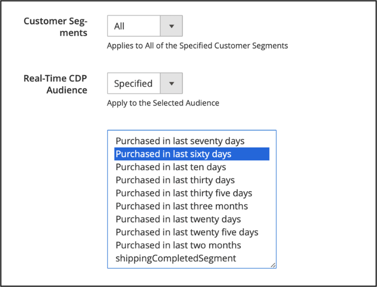 Règle de produits associés - Audience Real-Time CDP