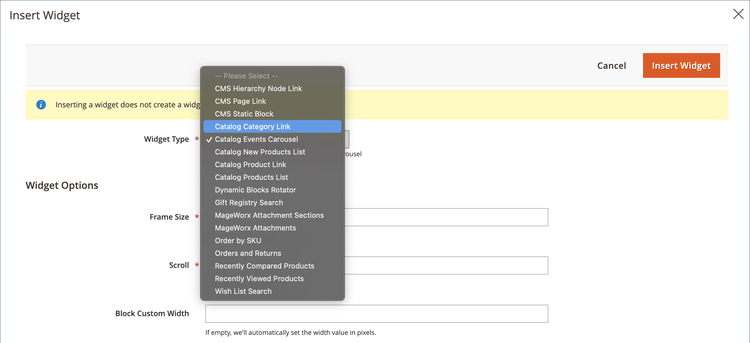 Exemple d'insertion de widget sur la diapositive