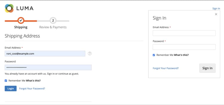 Mémoriser mes connexions à Checkout