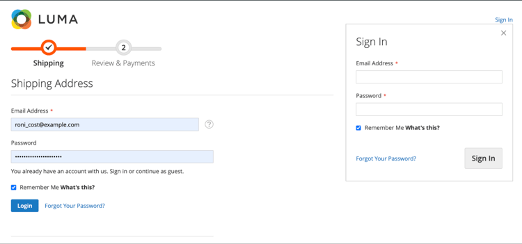 Mémoriser mes connexions à Checkout