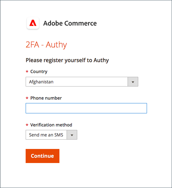 Authy registration