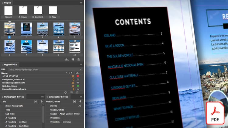 PDF interactif : signets et tables des matières liées d’InDesign