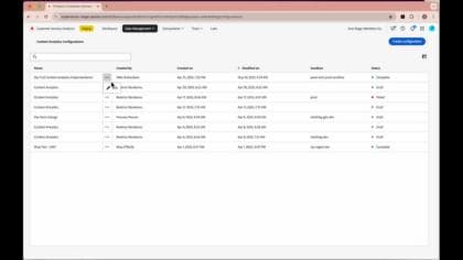 Content Analytics - Modifier la configuration