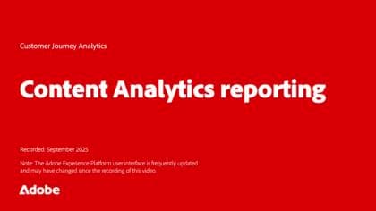 Content Analytics - Création de rapports