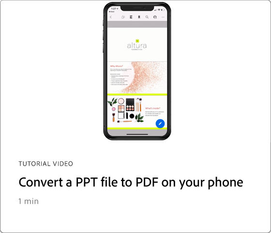 Conversion d’un fichier PPT en PDF sur votre téléphone