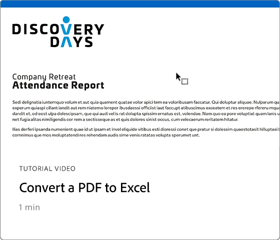 Conversion d’un PDF au format Excel