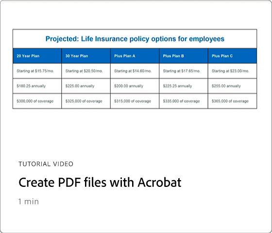 Création de mots de PDF à partir d’Acrobat