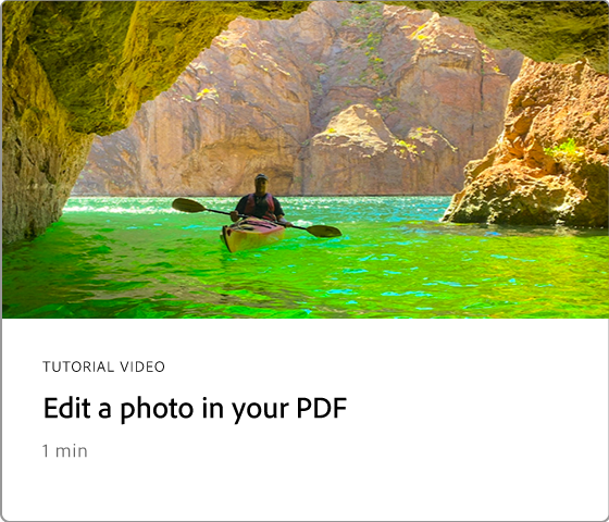 Modifier une photo dans votre PDF