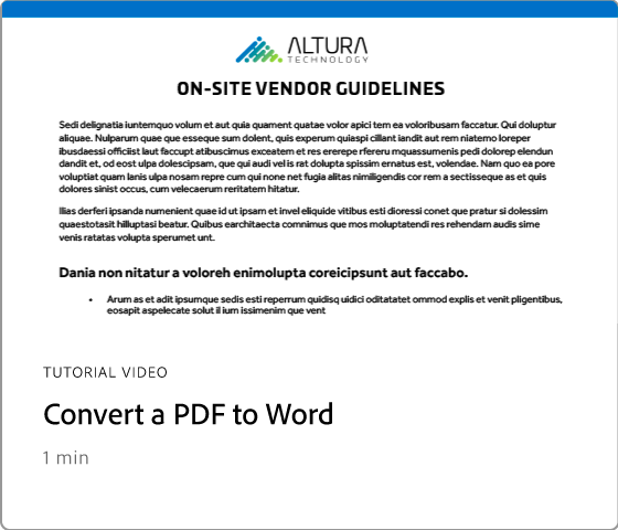 Conversion d’un PDF au format Word