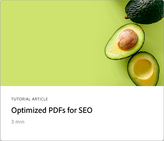 Optimize PDF pour SEO (optimisation du moteur de recherche)
