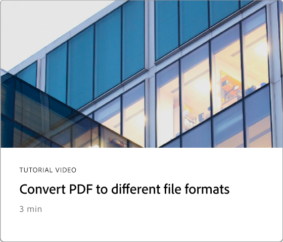 Conversion du PDF en différents formats de fichier