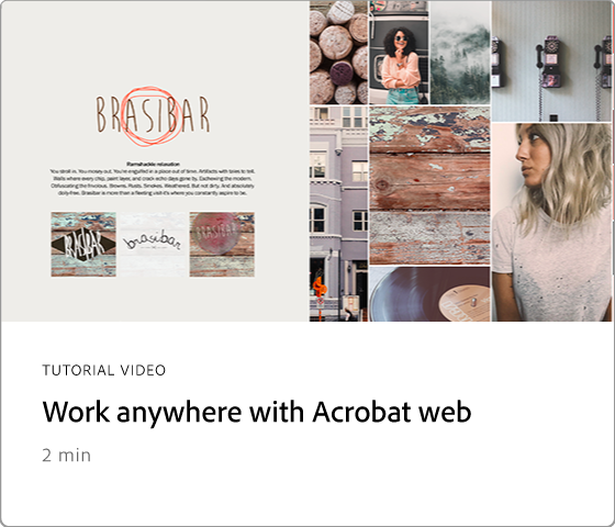 Travaillez n’importe où avec Acrobat Web