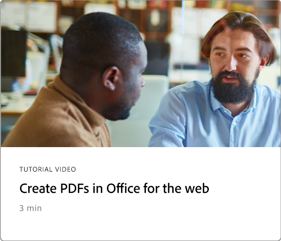 Créer des mots de PDF dans Office pour le web