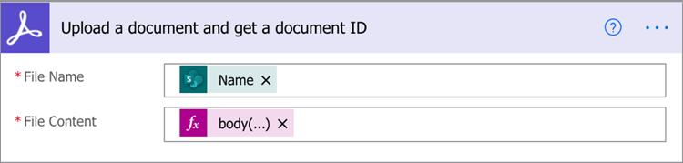 Capture d’écran de l’écran Télécharger un document et obtenir un ID de document