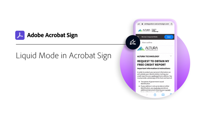 Liquid Mode dans Acrobat Sign