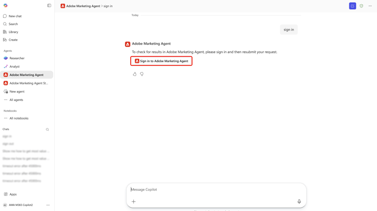 Étape de connexion à Adobe présentant un code numérique à copier et des instructions pour s’authentifier auprès de votre organisation Adobe.