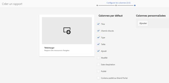 Sélectionner ou désélectionner des colonnes de rapports