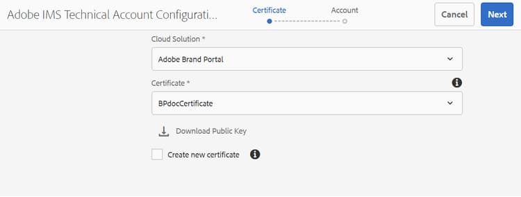 Téléchargement du certificat
