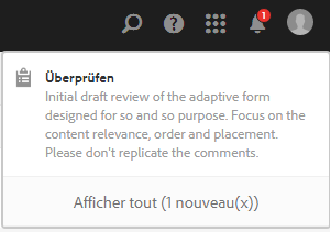 Alerte de notification du réviseur