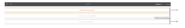 Conteneur de dispositions dans le calque de structure