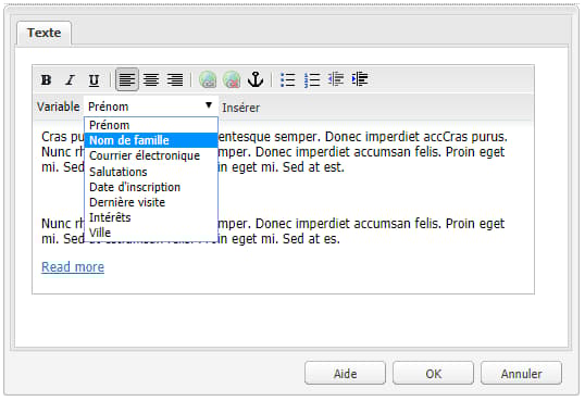 Ajouter des variables