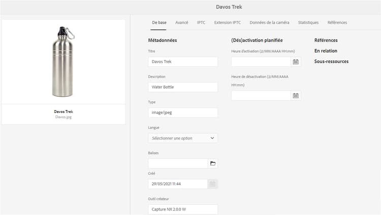 Onglet De base des propriétés de la ressource, dans lequel le type de ressource ne peut pas être modifié