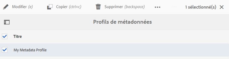 Copie d’un profil de métadonnées