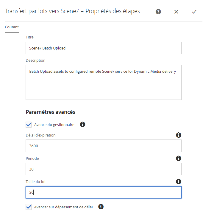 Boîte de dialogue des propriétés