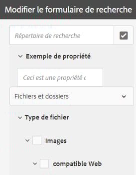Aperçu du formulaire de recherche avant de soumettre les modifications