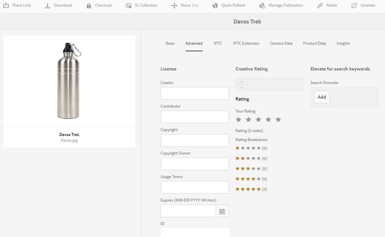 Définition de la date et de l’heure d’expiration des ressources dans le champ Expiration