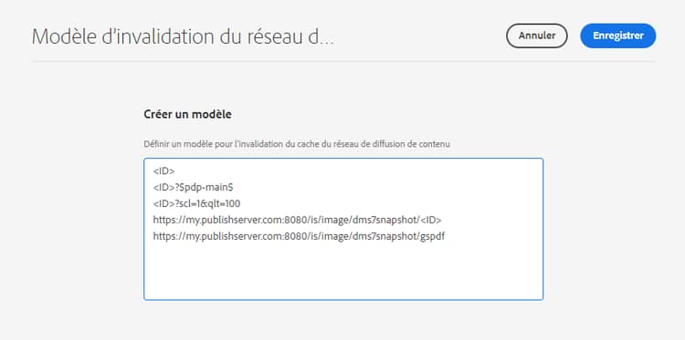 Modèle d’invalidation du réseau CDN – Créer