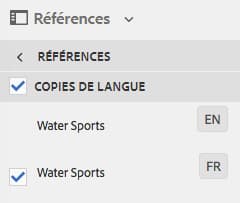 sélectionner la copie de langue