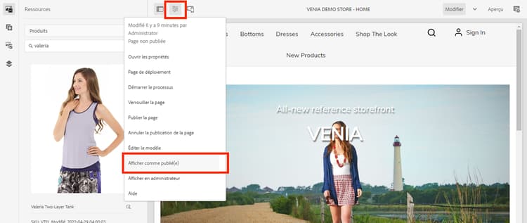 Afficher comme publié(e)